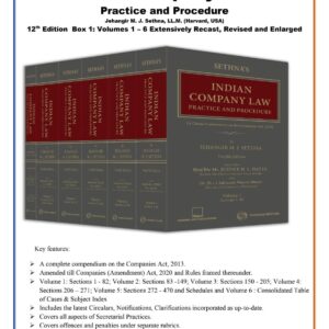 Indian Company Law by Jehangir M. J. Sethna (Set of 6 Vols.) – 12th Edition 2021