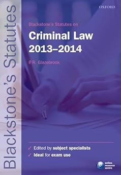 Blackstone’s Statutes on Criminal Law 2013-2014 (Used Book) by Peter Glazebrook