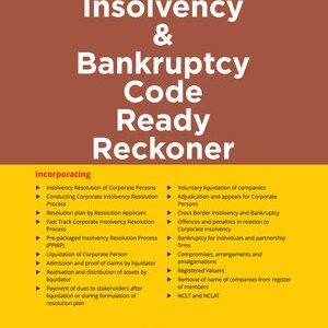 Taxmann’s Insolvency and Bankruptcy Code Ready Reckoner by V.S. Datey – Edition 2023