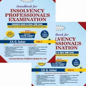 Handbook for Insolvency Professionals Examination By G Sekar (Set of 2 Vols.) – 7th Edition 2023