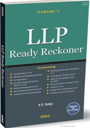 Taxmann’s – LLP Ready Reckoner 2025 Edition by V.S. Datey – Edition 2025